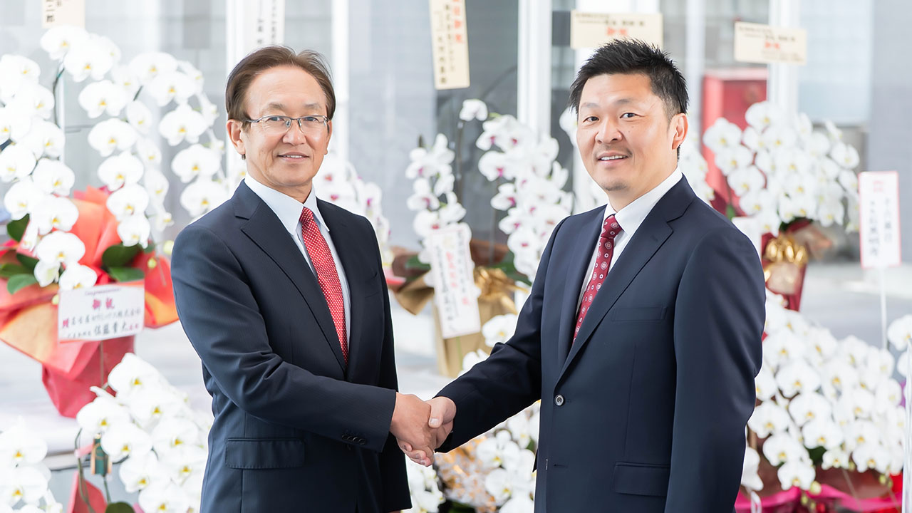 菱源株式会社　渡辺会長、岡島社長就任